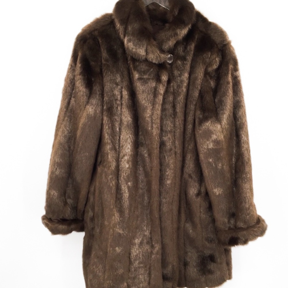 NWT Donnie Basso Brown Mink Coat (faux)